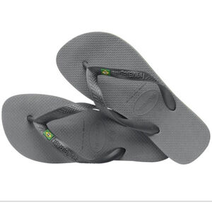 NWT HAVIANAS STEEL GRAY FLIP FLOPS(3/4)